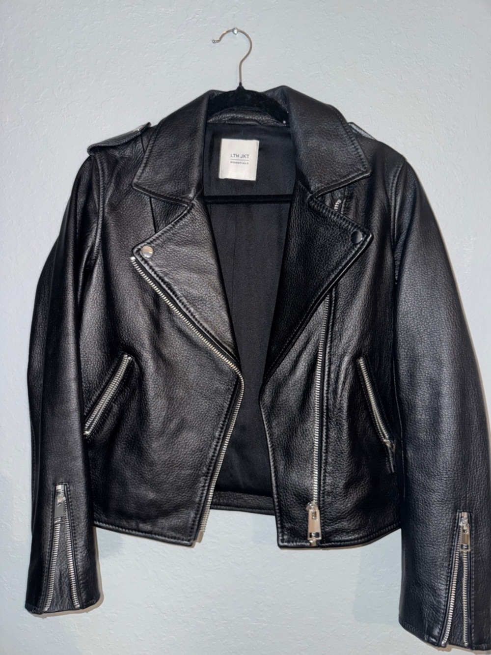 Women's Black Leather Moto Jacket